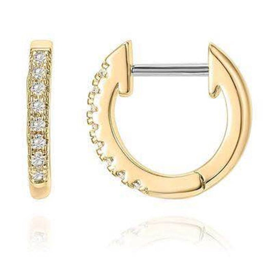14K Gold Plated Cuff Earrings | Huggie Studs Korean Fashion Jewelry for Women